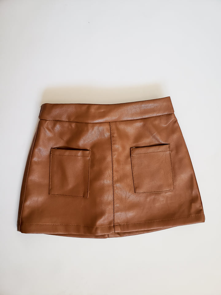 Lexie Leather Skirt (Brown) - Laura's Boutique, Inc
