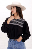 Selena Black Embroidered Top