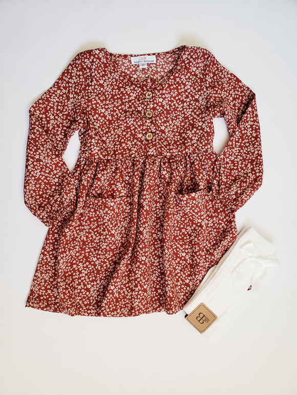 Rustic Rose Button Up Dress