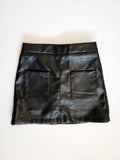 Black Pocket Leather Skirt