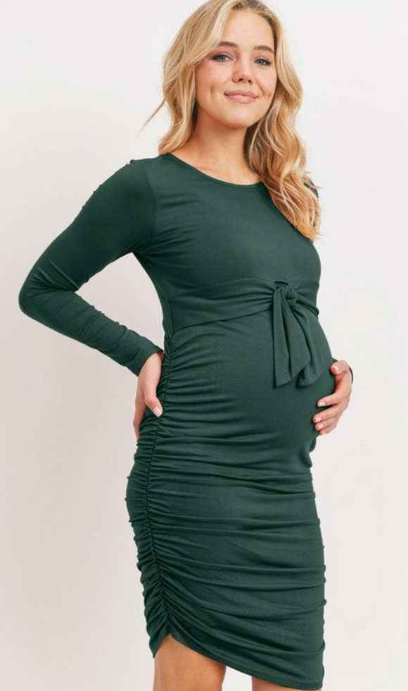 Nora Hunter Green Maternity & Nursing Dress