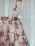 Peach Floral Suspender Skirt