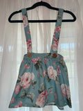 Blue Floral Suspender Skirt