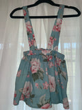 Blue Floral Suspender Skirt