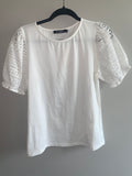 Emery Off White Embroidered Eyelet Top