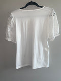 Emery Off White Embroidered Eyelet Top