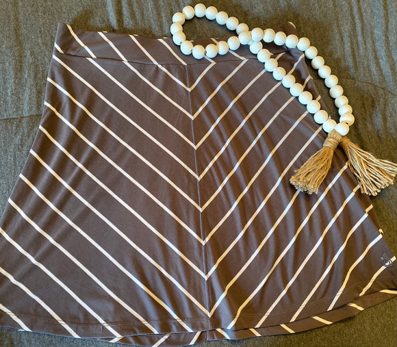 Grey & White Striped Skirt (Pre-loved)